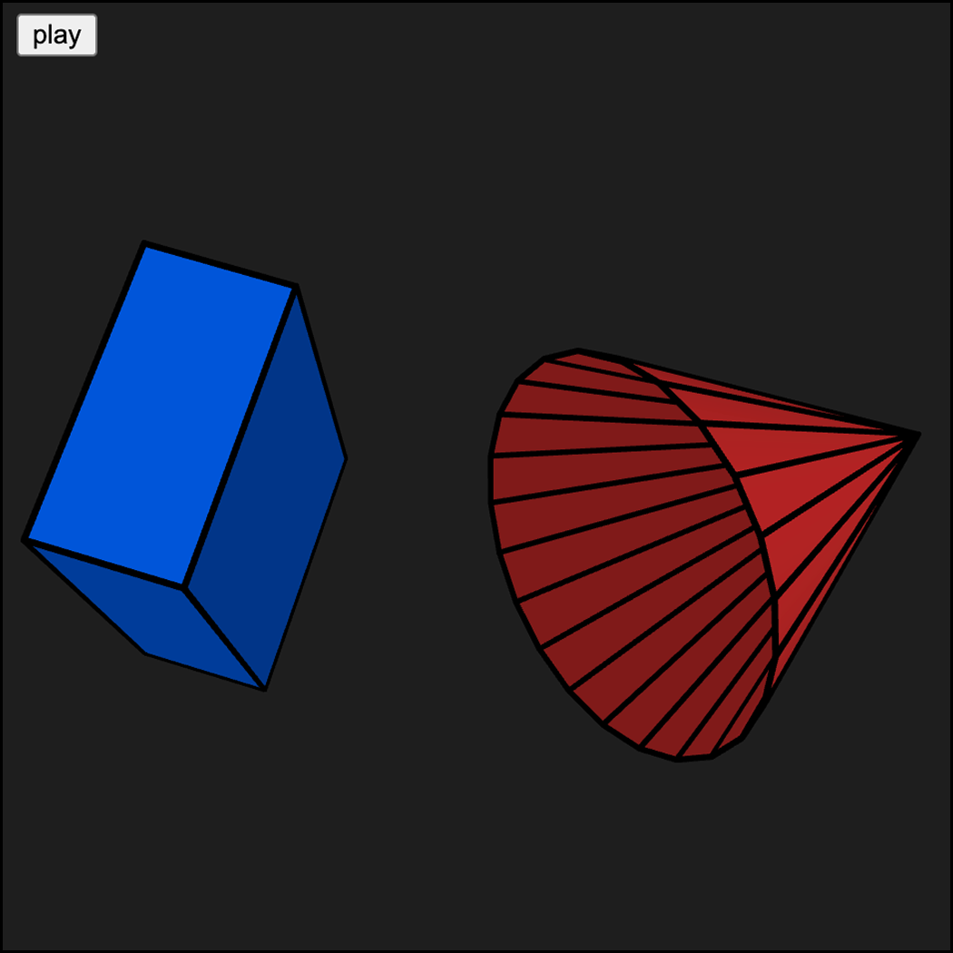 I thought about using 3D shapes to represent the little trinkets on my lanyard. Making use amplitude, the shapes increase/decrease in size because of the audio, and also rotate on their own.