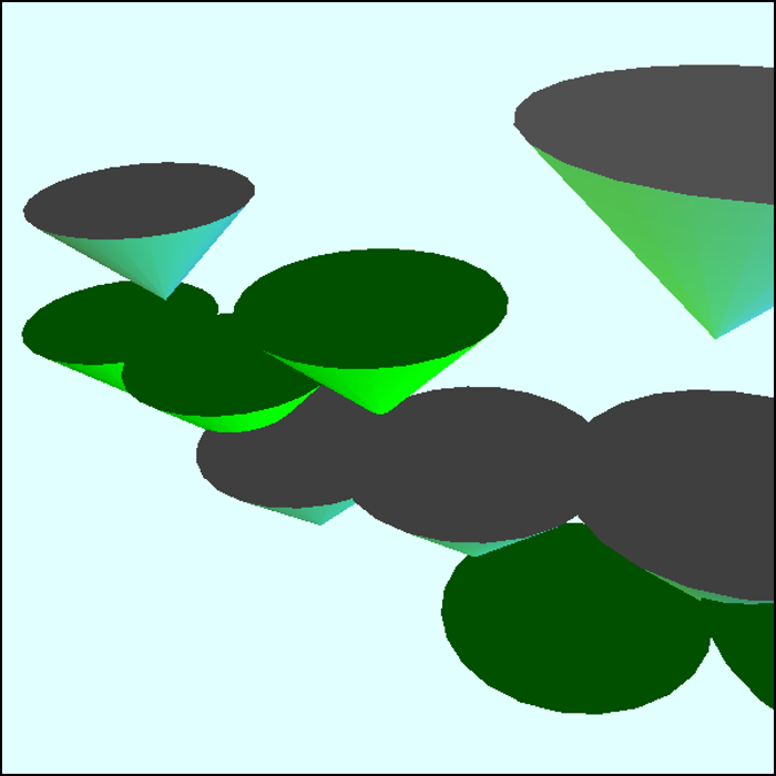 The same applies to the cones. Though, I find it interesting to look the animation from a different angle.