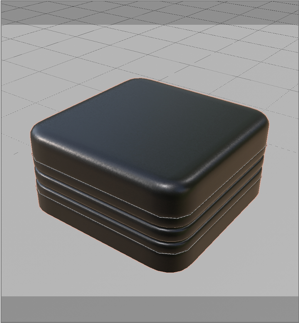 Another picture taken after modelling the seams/stitches on the jewellery box. I watched a 'How to Render Realistic Leather' tutorial online.