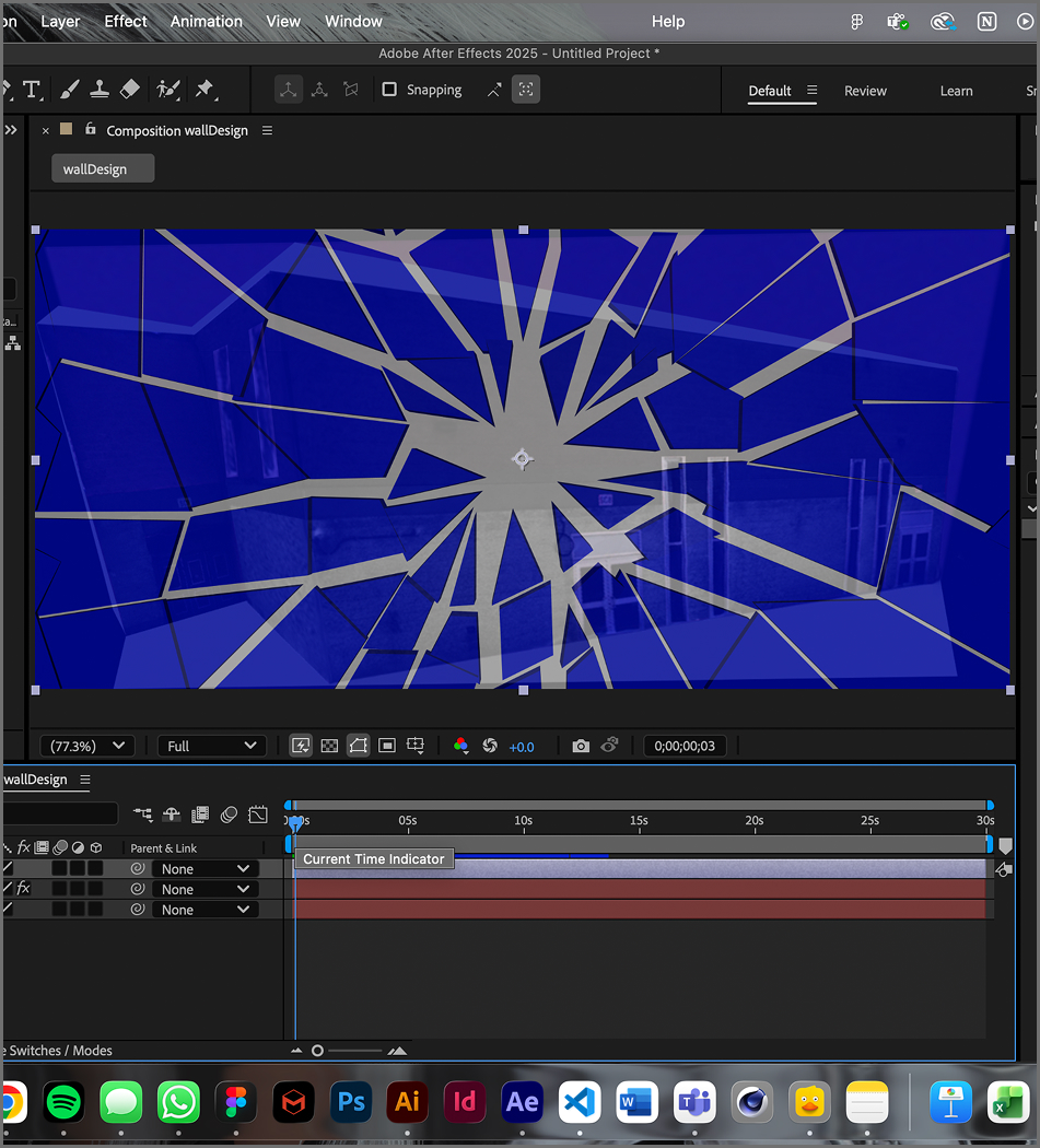 Inserting the shatter effect.